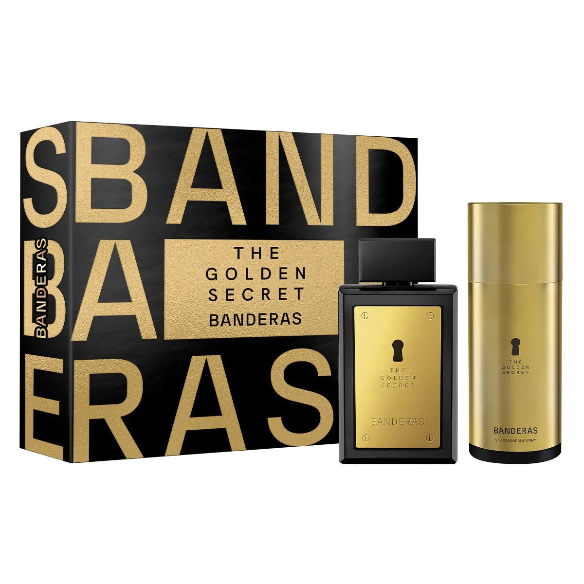Estuche Antonio Banderas The Secret Golden EDT (M) / 2 Pc SP 100 ml; DEO 150 ml - 2 - Privé Perfumes Honduras