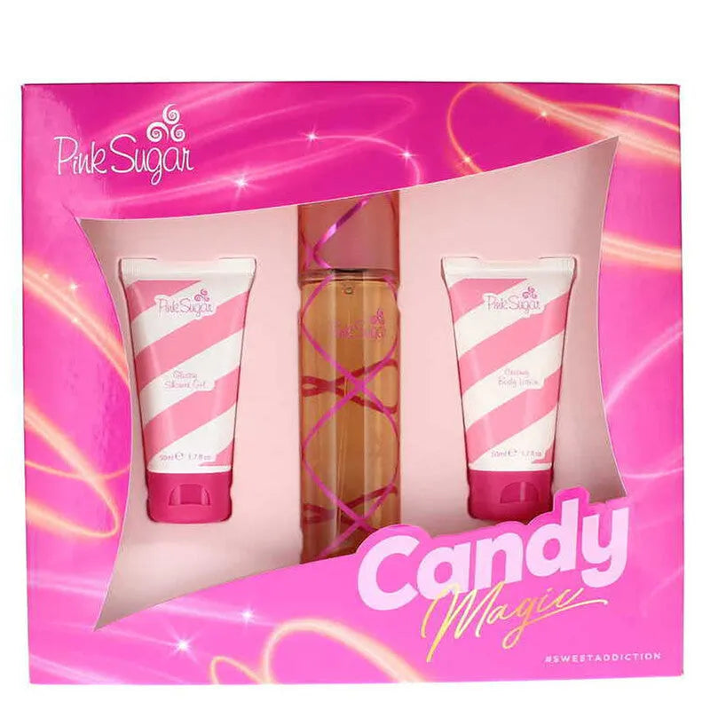 Estuche Aquolina Pink Sugar EDT (W) / 3 Pc SP 100 ml; SG 50 ml; BL 50 ml - 1 - Privé Perfumes Honduras