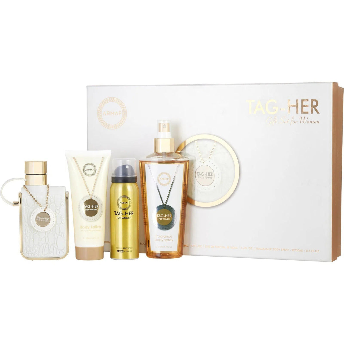 Estuche Armaf Tag Her EDP (W) / 4 Pc SP 100 ml; BL 100; BS 50 ml; BS 250 ml - 2 - Privé Perfumes Honduras
