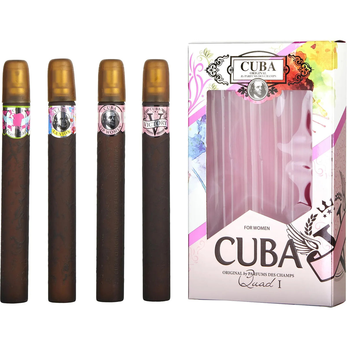 Estuche Cuba Quad 1 EDP (W) / 4 Pc SP 35 ml x 4 - 1 - Privé Perfumes Honduras