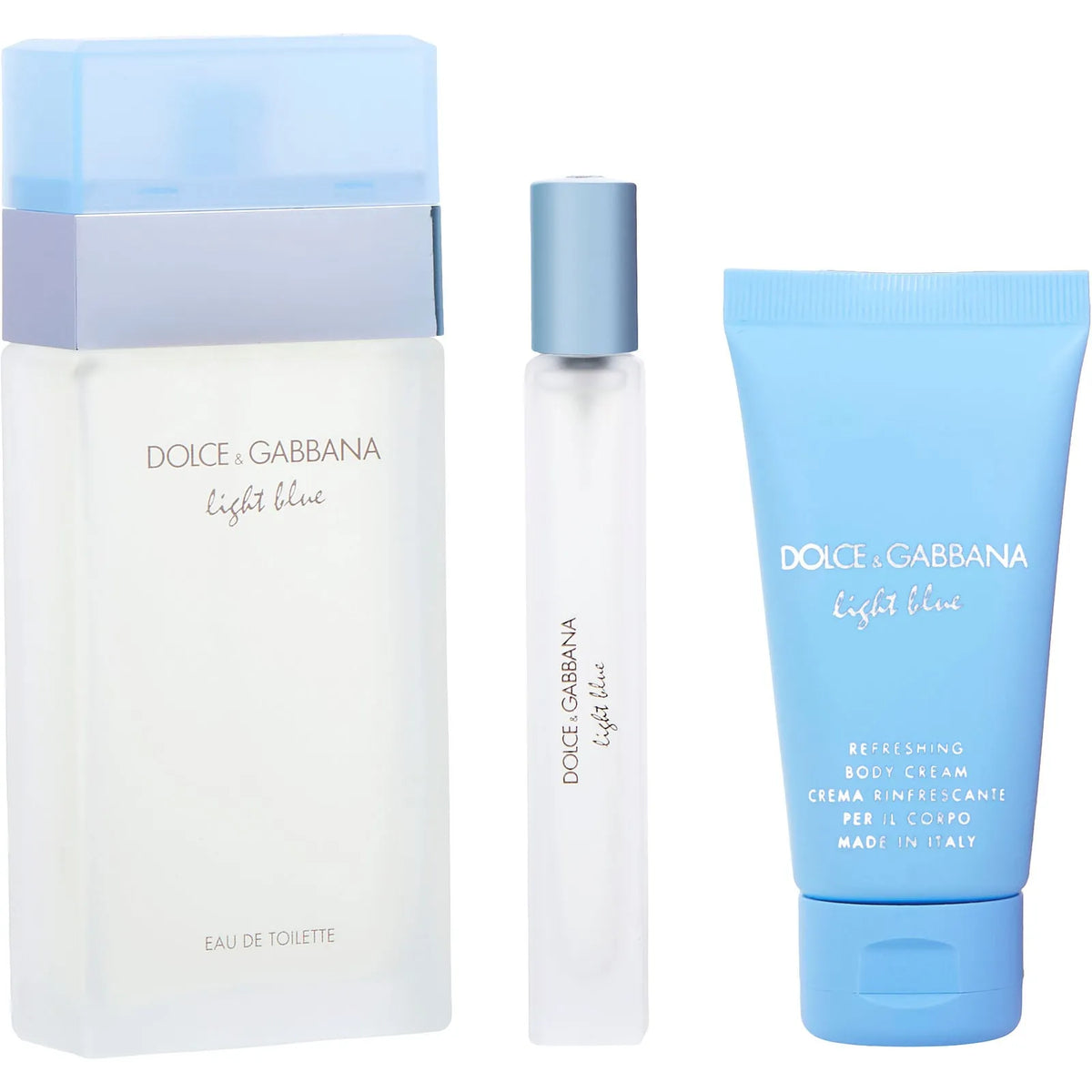 Estuche Dolce&Gabbana Light Blue EDT (W) / 3 Pc SP 100 ml; BC 50 ml; TS 10 ml - 2 - Privé Perfumes Honduras