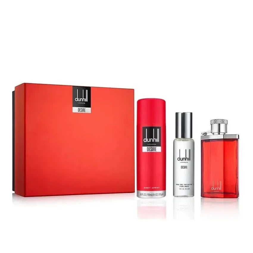 Estuche Dunhill Desire Red London EDT (M) / 3 Pc 3 SP 100 ml; BS 195 ml; SP 30 ml - 1 - Privé Perfumes Honduras