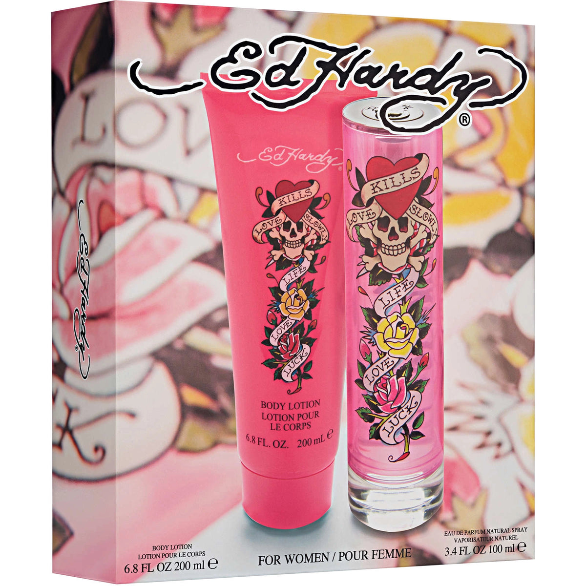 Estuche Ed Hardy Ed Hardy EDP (W) / 2 Pc SP 100 ml; BL 200 ml - 1 - Privé Perfumes Honduras