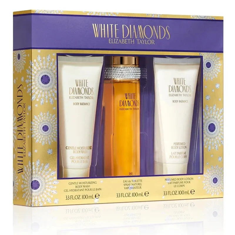 Estuche Elizabeth Taylor White Diamonds EDT (W) / 3 Pc SP 100 ml; BL 100 ml; SG 100 ml - 1 - Privé Perfumes Honduras