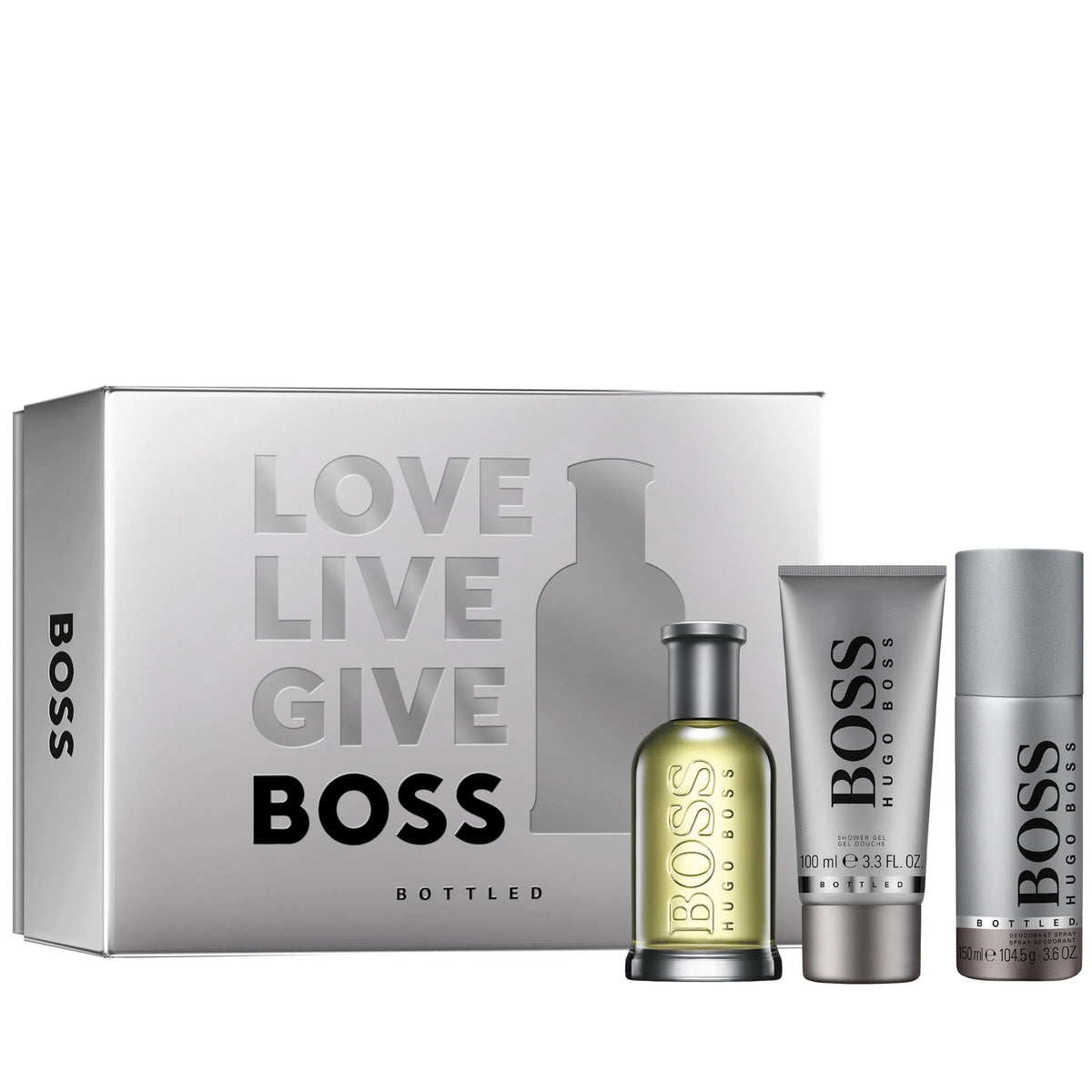 Estuche Hugo Boss Boss Bottled EDT (M) / 3 Pc SP 100 ml; SG 100 ml; DEO 150 ml - 1 - Privé Perfumes Honduras