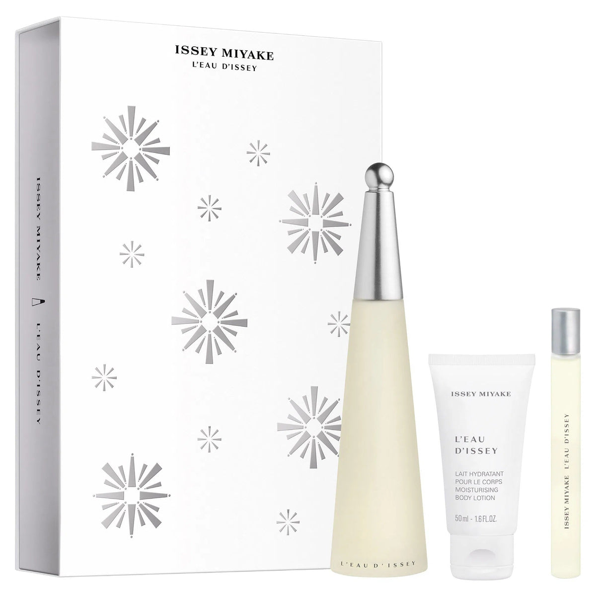 Estuche Issey Miyake L'Eau d'Issey EDT (W) / 3 Pc SP 100 ml; BL 75 ml; Mini SP 10 ml - 1 - Privé Perfumes Honduras