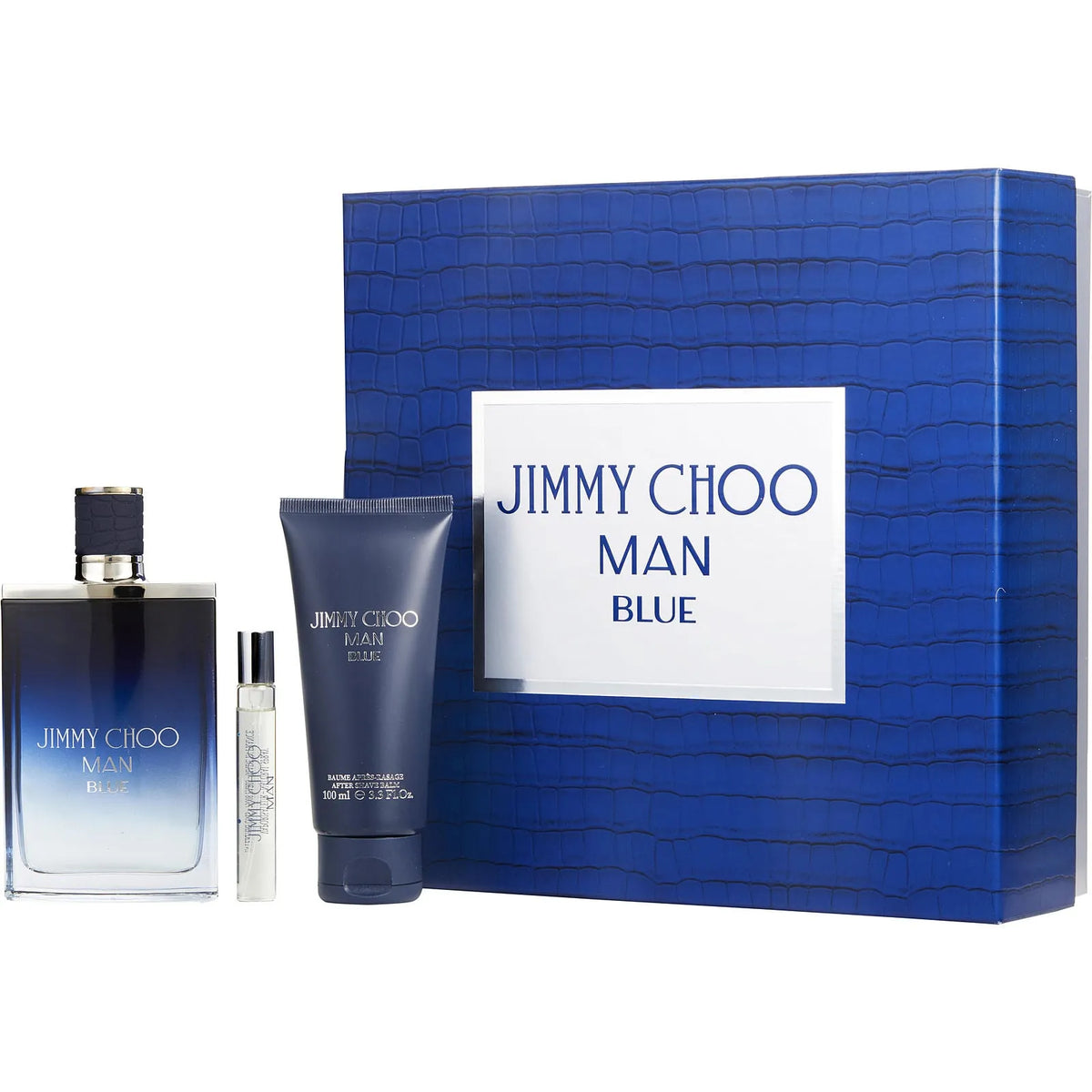 Estuche Jimmy Choo Man Blue EDT (M) / 3 Pc SP 100 ml; AS 100 ml; SP 7.5 ml - 1 - Privé Perfumes Honduras