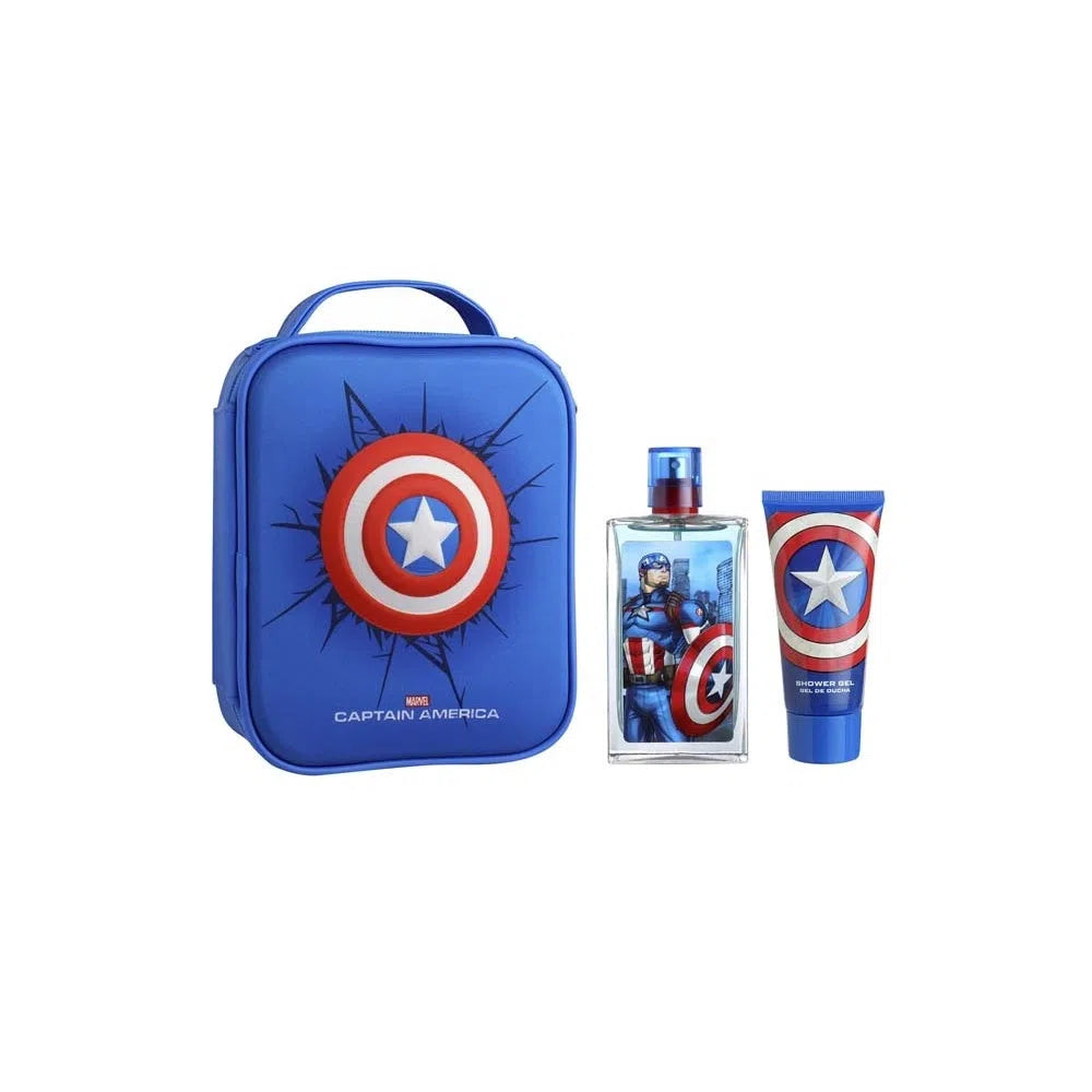 Estuche Marvel Captain America Hero Backpack EDT (B) / 3 Pc SP 100 ml; SG 100 ml; Zip Case - 1 - Privé Perfumes Honduras