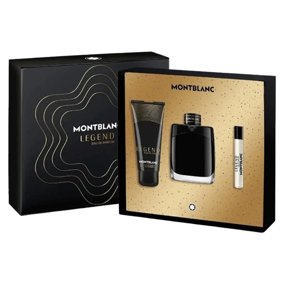 Estuche Montblanc Legend EDP (M) / 3 Pc SP 100 ml; Mini 7.5 ml; SG 100 ml - 1 - Privé Perfumes Honduras