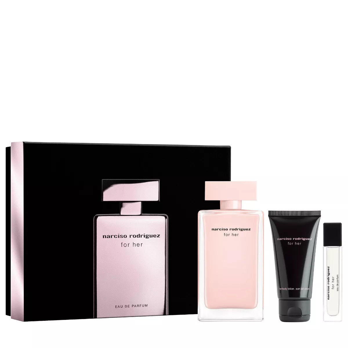 Estuche Narciso Rodriguez For Her EDP (W) / 3 Pc SP 100 ml; BL 50 ml; SP 10 ml - 1 - Privé Perfumes Honduras