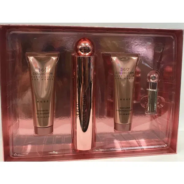 Estuche Perry Ellis 360 Collection Rose EDP (W) / 4 Pc SP 100 ml; BL 100 ml; SG 100 ml; Mini - 1 - Privé Perfumes Honduras
