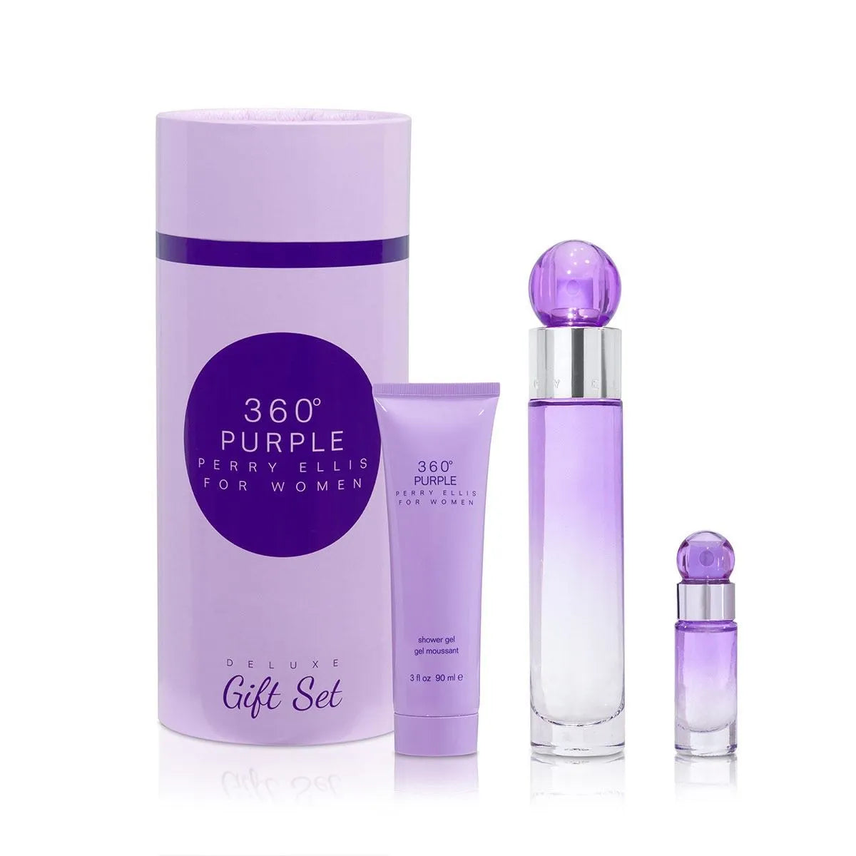 Estuche Perry Ellis 360 Purple EDP (W) / 3 Pc SP 100 ml; SG 90 ml; mini - 3 - Privé Perfumes Honduras