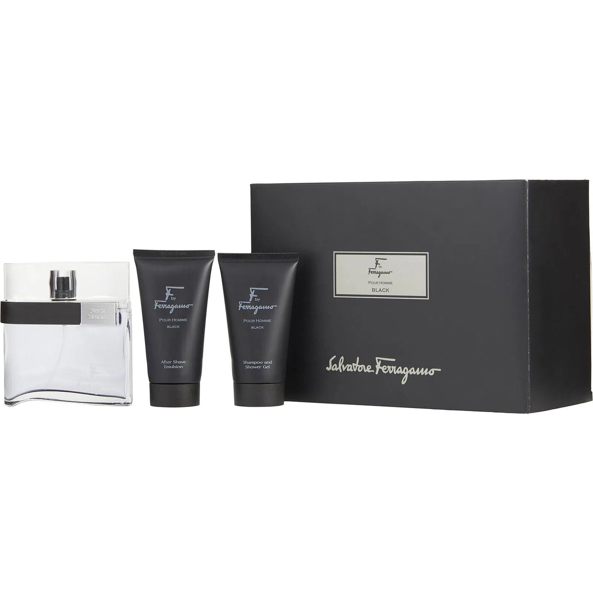 Estuche Salvatore Ferragamo F Black EDT (M) / 3 Pc SP 100ml; SG 75ml; ASB 75ml - 2 - Privé Perfumes Honduras