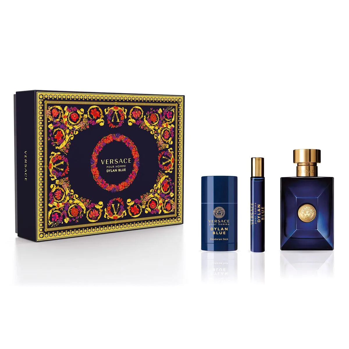 Estuche Versace Dylan Blue EDT (M) / 3 Pc SP 100 ml; DEO 75 ml; SP 10 ml - 2 - Privé Perfumes Honduras