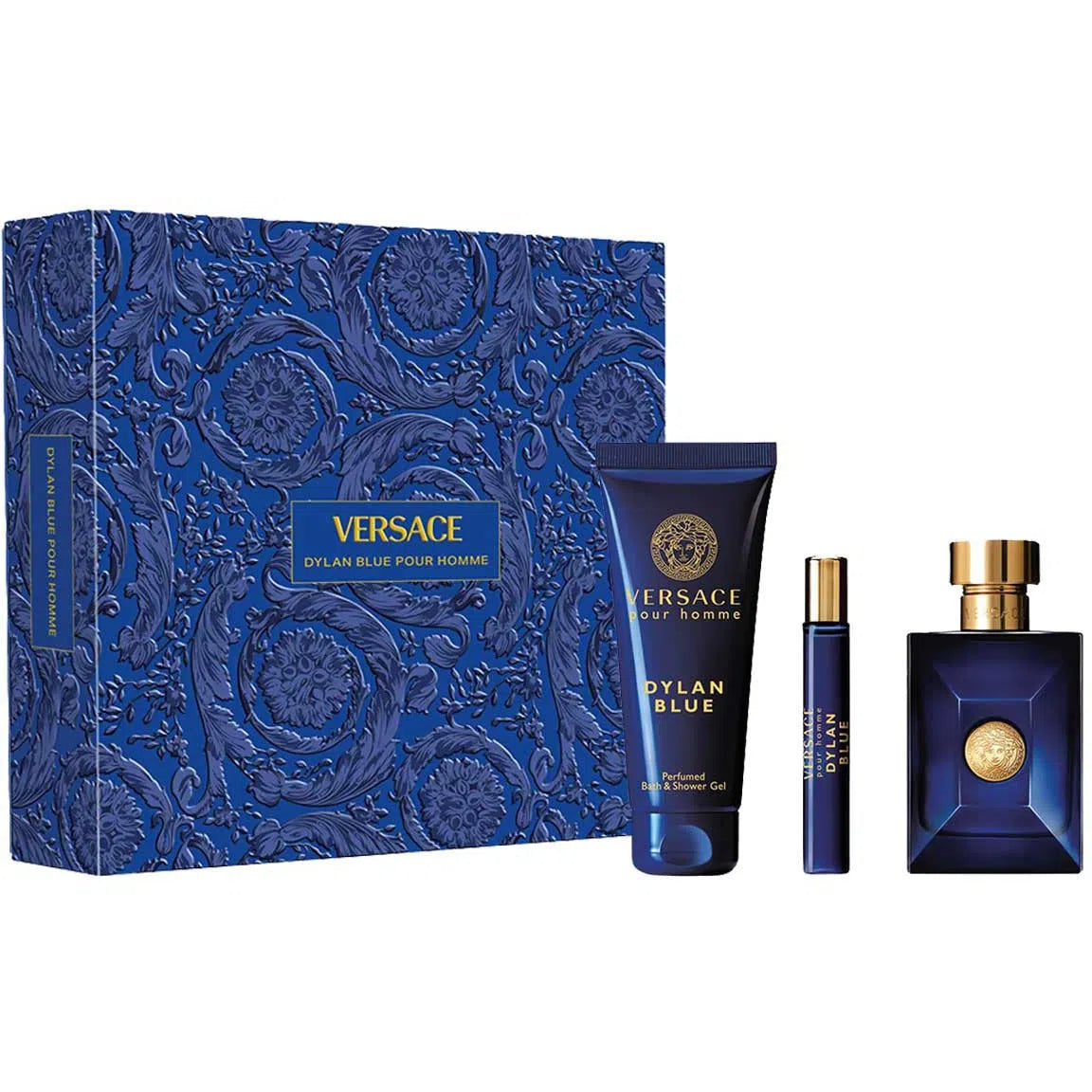 Estuche Versace Dylan Blue EDT (M) / 3 Pc SP 100 ml; Mini 10 ml; SG 150 ml - 2 - Privé Perfumes Honduras