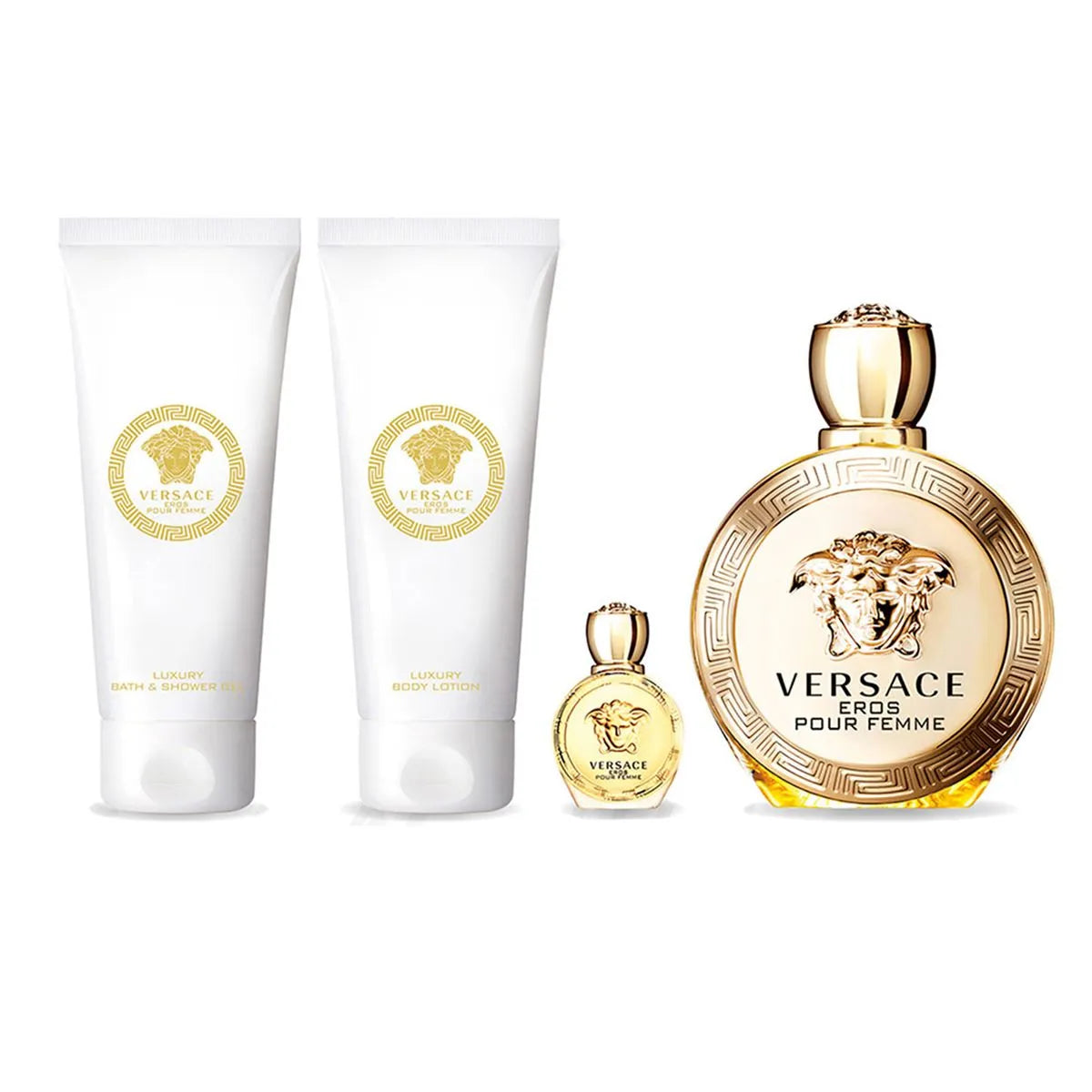 Estuche Versace Eros Pour Femme EDP (W) / 4 Pc SP 100 ml; BL 100 ml; BS 100 ml; SP 5 ml - 4 - Privé Perfumes Honduras