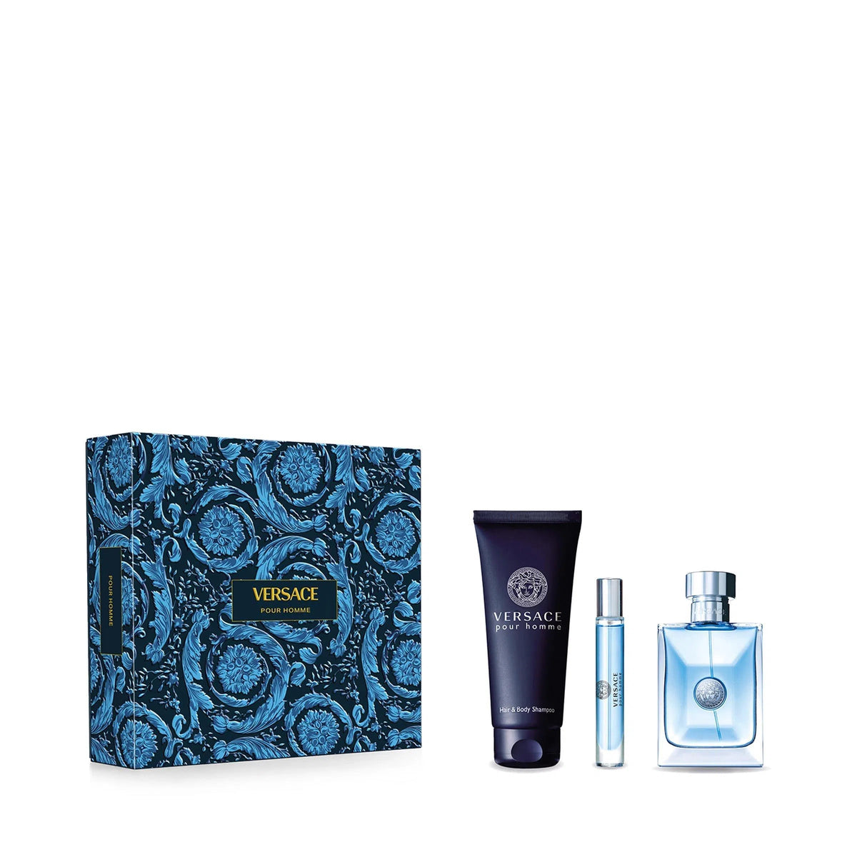 Estuche Versace Pour Homme EDT (M) / 3 Pc SP 100 ml; Mini 10 ml; SG 150 ml - 2 - Privé Perfumes Honduras