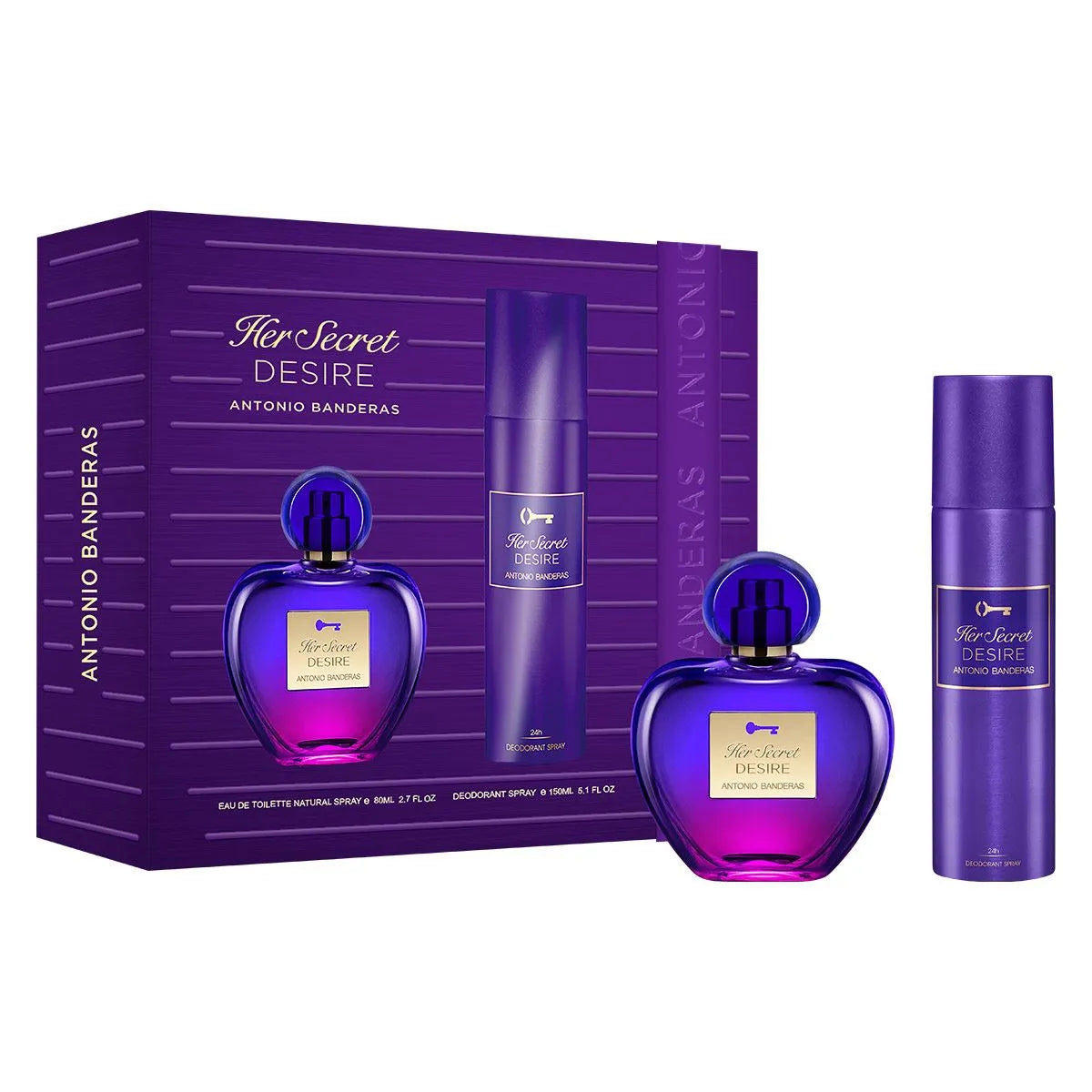 Estuche Antonio Banderas Her Secret Desire EDT (W) / 2 Pc SP 80 ml; DEO 150 ml - 3 - Privé Perfumes Honduras