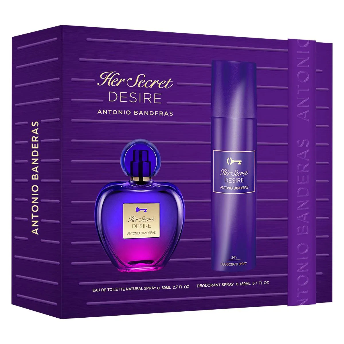 Estuche Antonio Banderas Her Secret Desire EDT (W) / 2 Pc SP 80 ml; DEO 150 ml - 5 - Privé Perfumes Honduras