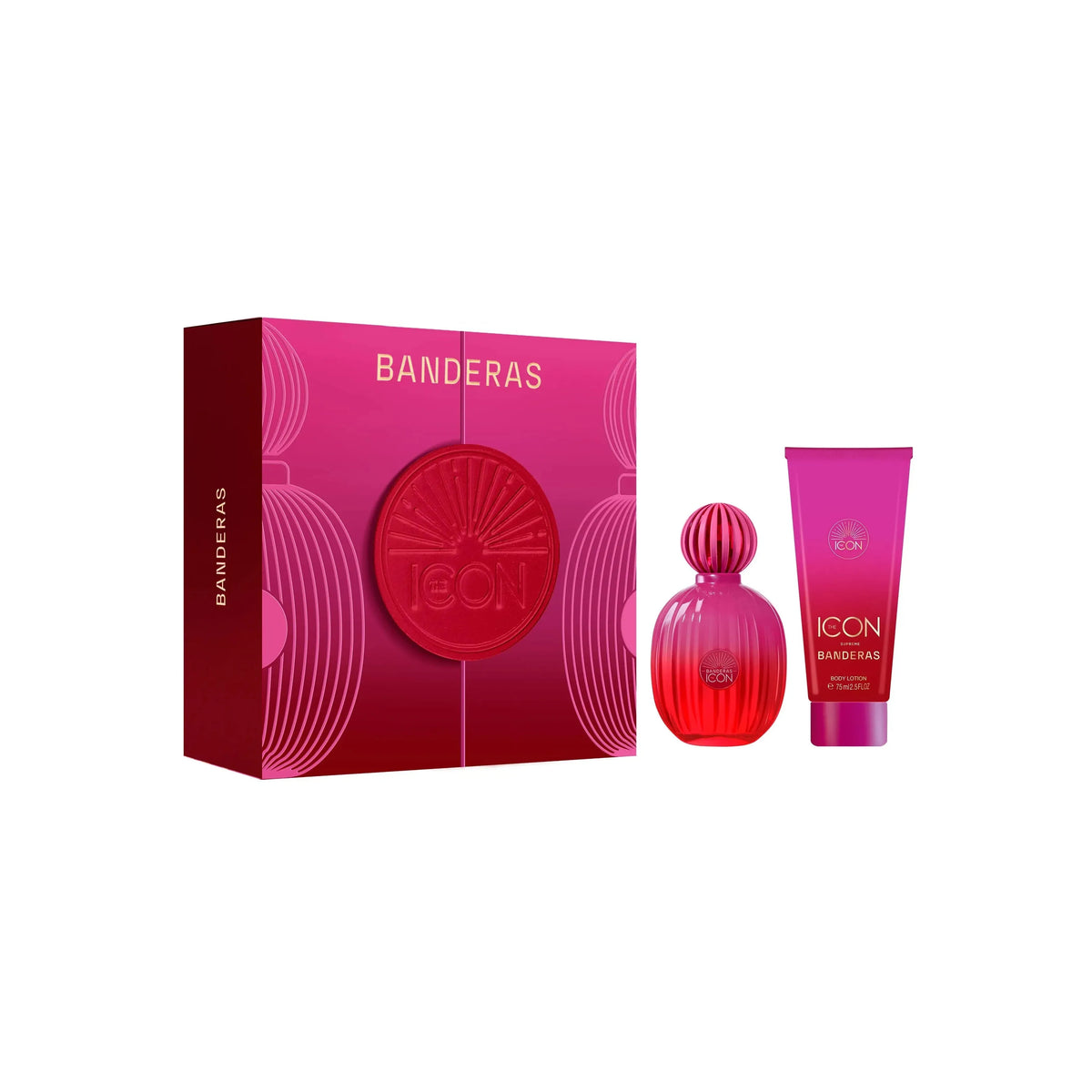 Estuche Antonio Banderas The Icon Supreme EDP Intense (W) / 2 Pc SP 100 ml; DEO 150 ml - 1 - Privé Perfumes Honduras