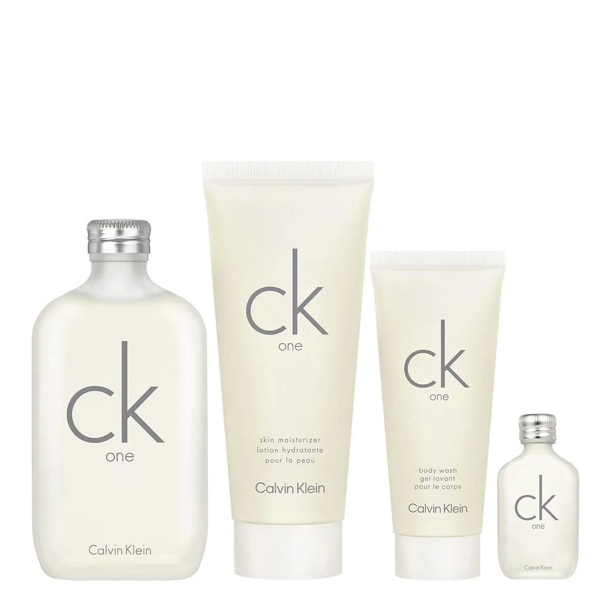 Estuche Calvin Klein CK One EDT (U) / 4 Pc SP 200 ml; BL 200 ml; SG 100 ml; SP 15 ml - 3 - Privé Perfumes Honduras