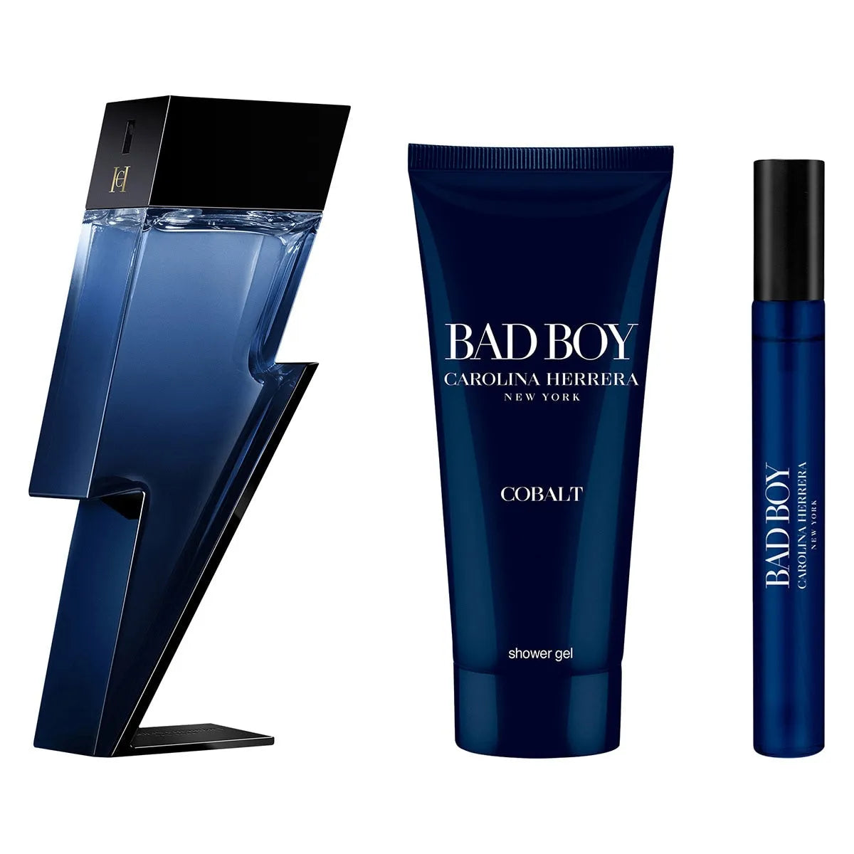 Estuche Carolina Herrera Bad Boy Cobalt EDP (M) / 3 Pc SP 100 ml; SG 100 ml; SP 10 ml - 3 - Privé Perfumes Honduras