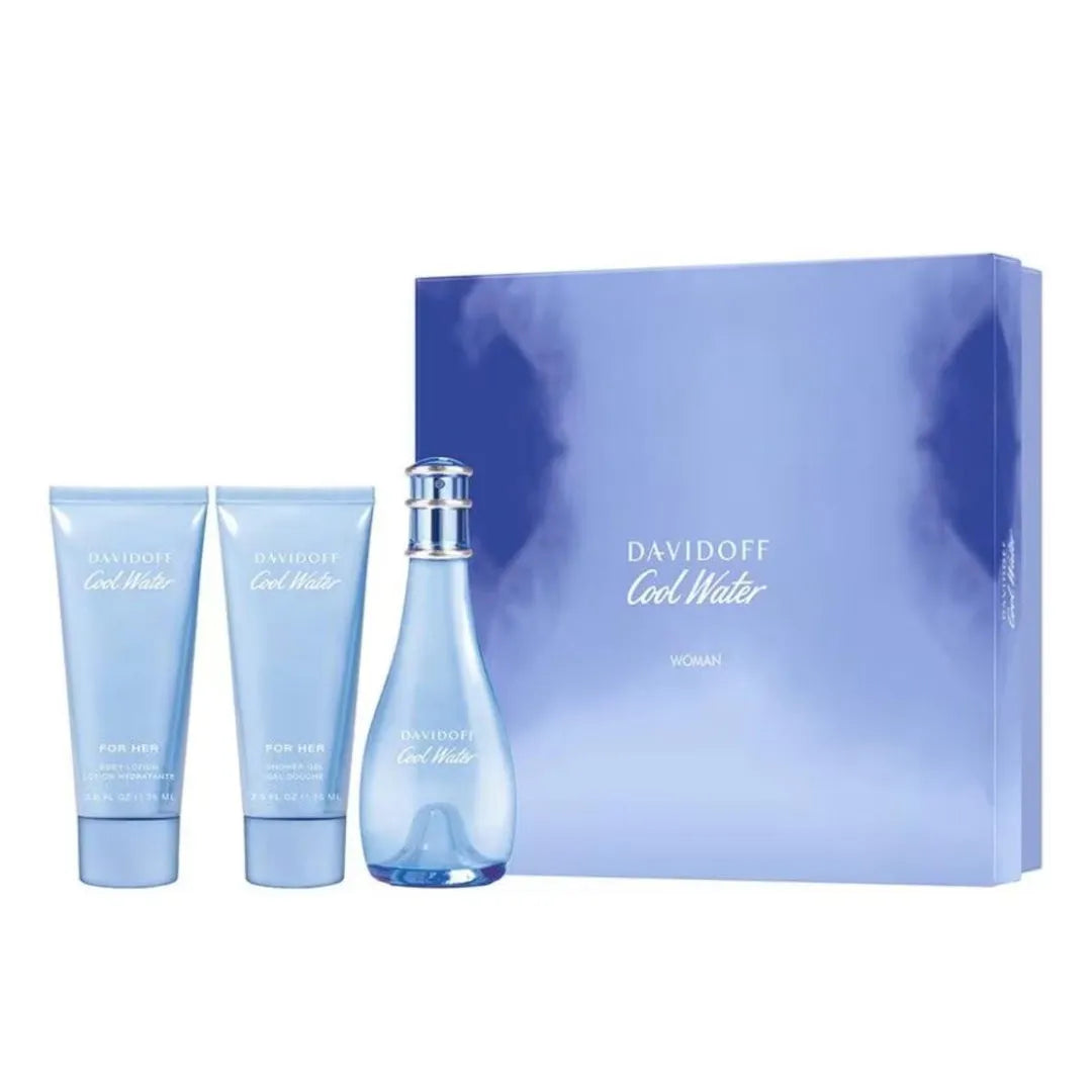 Estuche Davidoff Cool Water Woman EDT (W) / 2 Pc SP 100 ml; BL 150 ml - 1 - Privé Perfumes Honduras