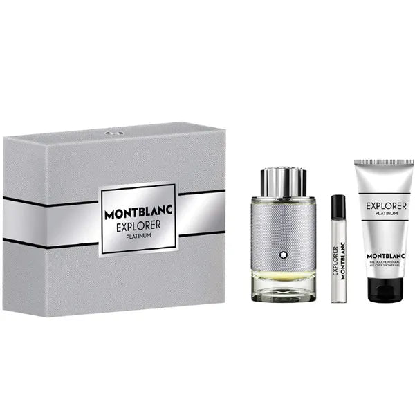 Estuche Montblanc Explorer Platinum EDP (M) / 3 Pc SP 100 ml; SG 100 ml; Mini SP 7.5 ml - 1 - Privé Perfumes Honduras