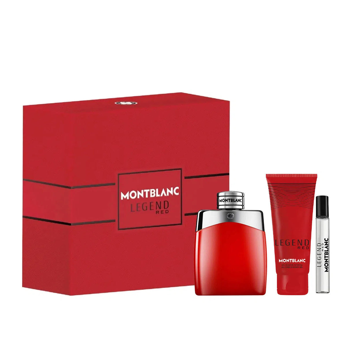 Estuche Montblanc Legend Red EDP (M) / 3Pc SP 100 ml; Mini SP 7.5 ml; SG 100 ml - 1 - Privé Perfumes Honduras