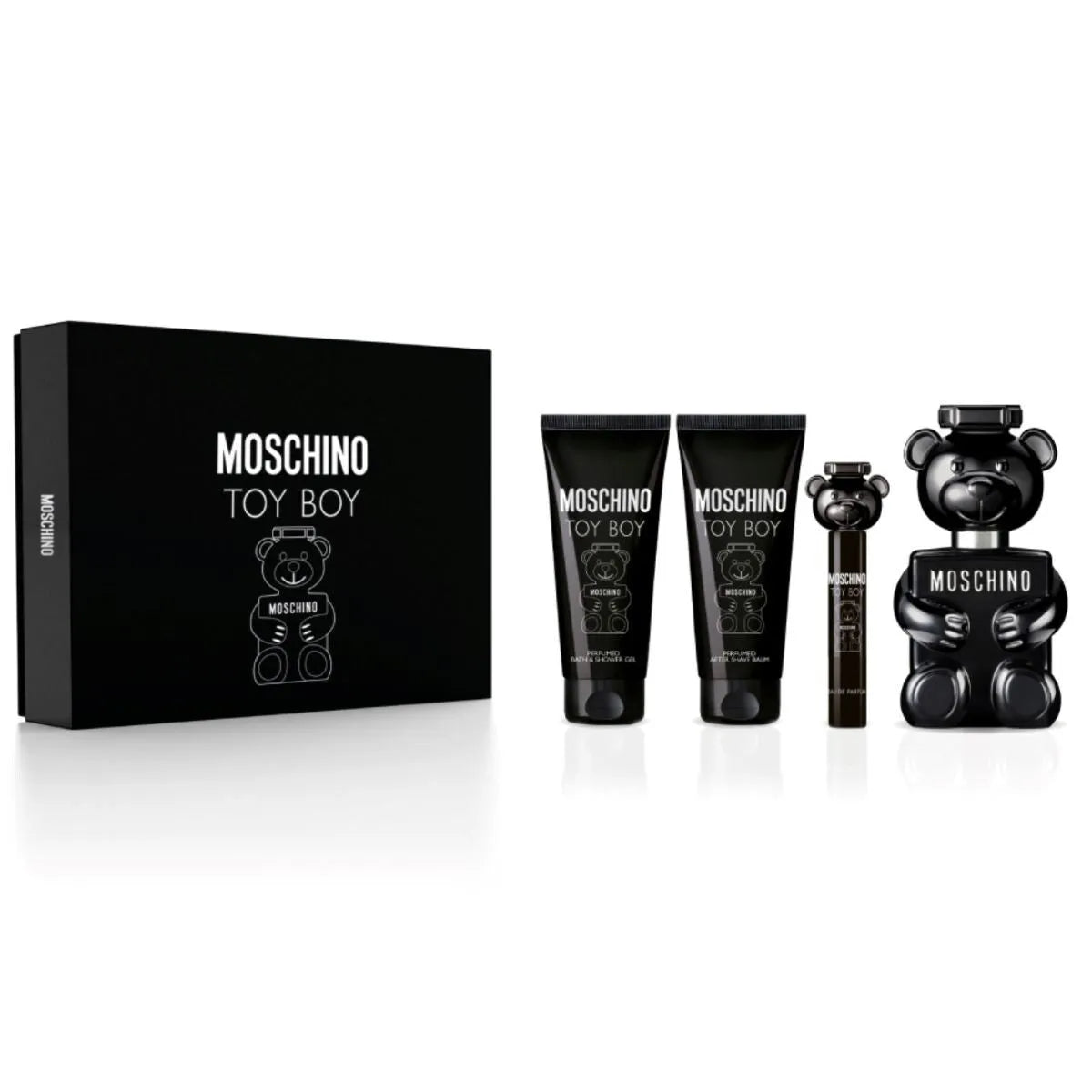 Estuche Moschino Toy Boy EDP (M) / 4 Pc SP 100 ml; AS 100 ml; SG 100 ml; SP 10 ml - 2 - Privé Perfumes Honduras