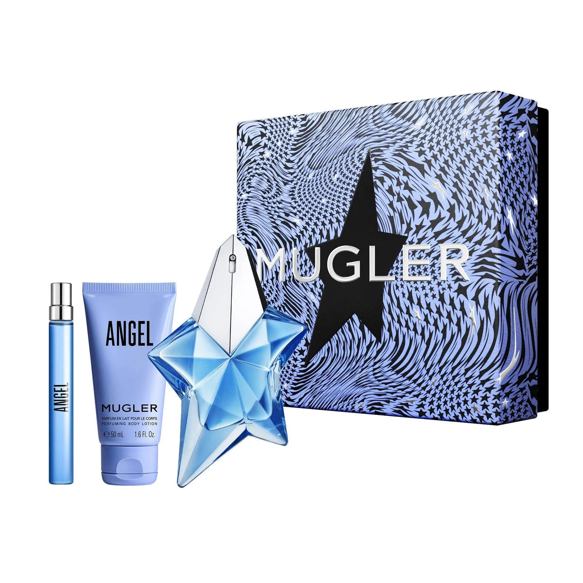 Estuche Mugler Angel EDP (W) / 3 Pc SP 50 ml; BL 50 ml; SP 10 ml - 1 - Privé Perfumes Honduras