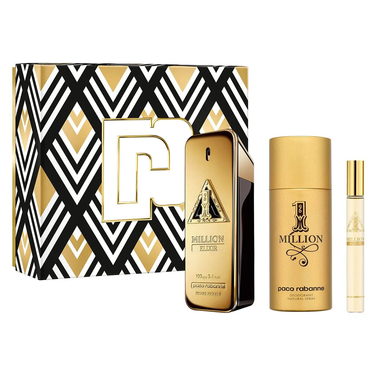 Estuche Paco Rabanne 1 Million Elixir Parfum (M) / 3 Pc SP 100 ml; DEO 150 ml; SP 10 ml - 2 - Privé Perfumes Honduras