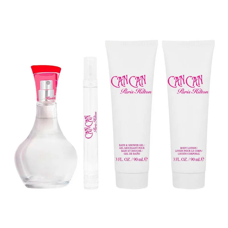 Estuche Paris Hilton Can Can EDP (W) / 4 Pc SP 100 ml; BL 90 ml; SG 90 ml; Mini 10 ml - 1 - Privé Perfumes Honduras