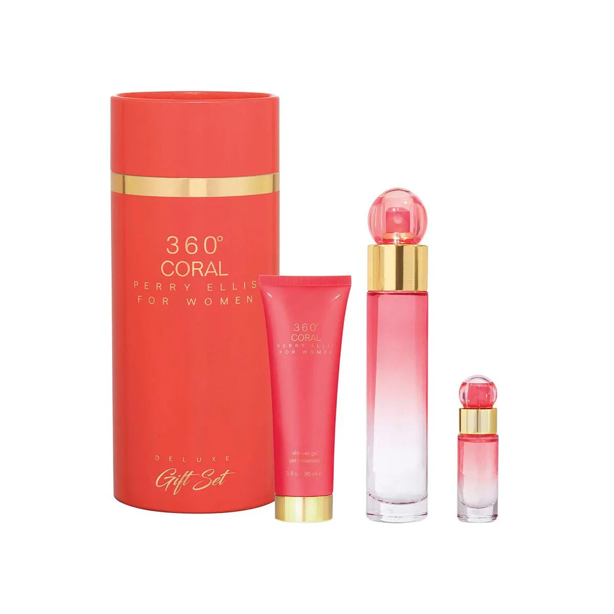 Estuche Perry Ellis 360 Coral EDP (W) / 3 Pc SP 100 ml; Mini SP 7.5 ml; SG 90 ml - 4 - Privé Perfumes Honduras