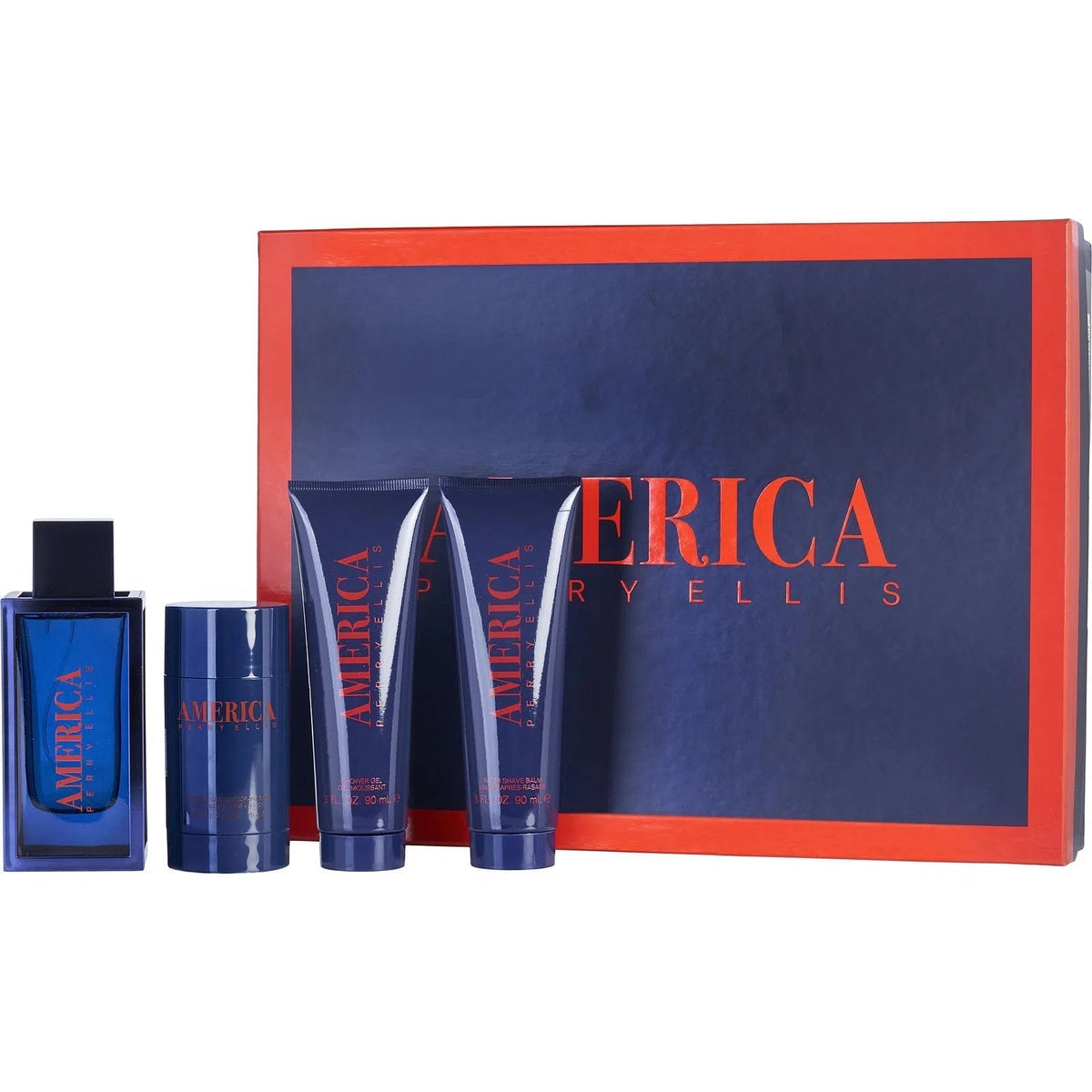 Estuche Perry Ellis America EDT (M) / 4 Pc SP 100 ml; SG 90 ml; ASB 90 ml; Mini - 1 - Privé Perfumes Honduras