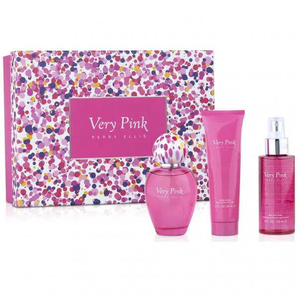Estuche Perry Ellis Very Pink EDP (W) / 3 Pc SP 100 ml; SG 90 ml; BS 90 ml - 1 - Privé Perfumes Honduras