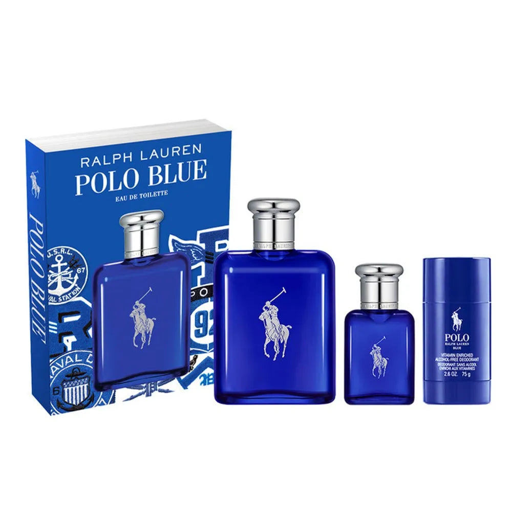 Estuche Ralph Lauren Polo Blue EDT (M) / 3 Pc SP 125 ml; SP 40 ml; DEO 75 g - 1 - Privé Perfumes Honduras