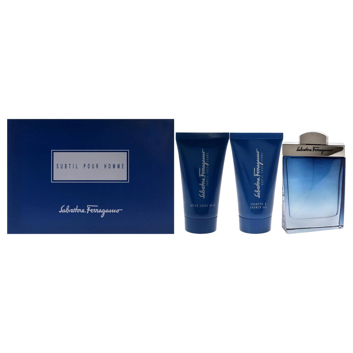 Estuche Salvatore Ferragamo Subtil Pour Homme EDT (M) / 3 Pc SP 100ml; SG 75ml; ASB 75ml - 1 - Privé Perfumes Honduras
