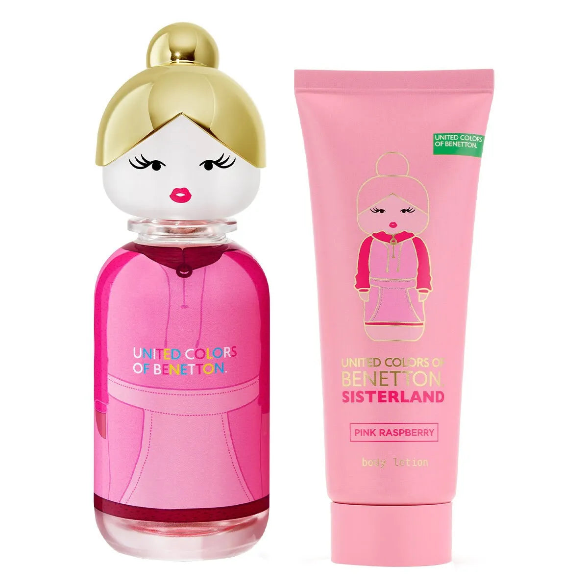 Estuche United Colors of Benetton Sisterland Pink Raspberry EDT (W) / 2 Pc SP 80 ml; BL 75 ml - 3 - Privé Perfumes Honduras