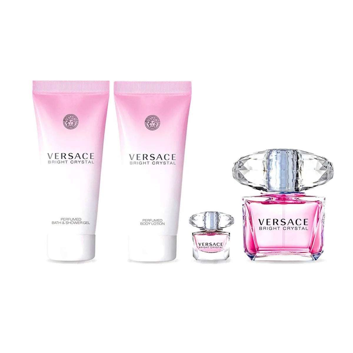 Estuche Versace Bright Crystal EDT (W) / 4 Pc SP 90 ml; SG 100 ml; BL 100 ml; Mini - 4 - Privé Perfumes Honduras