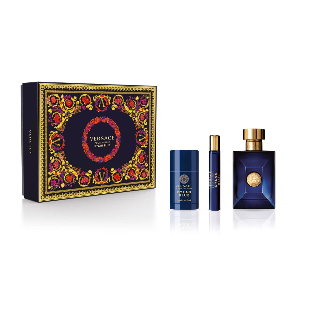 Estuche Versace Dylan Blue EDT (M) / 3 Pc SP 100 ml; DEO 75 ml; SP 10 ml - 1 - Privé Perfumes Honduras