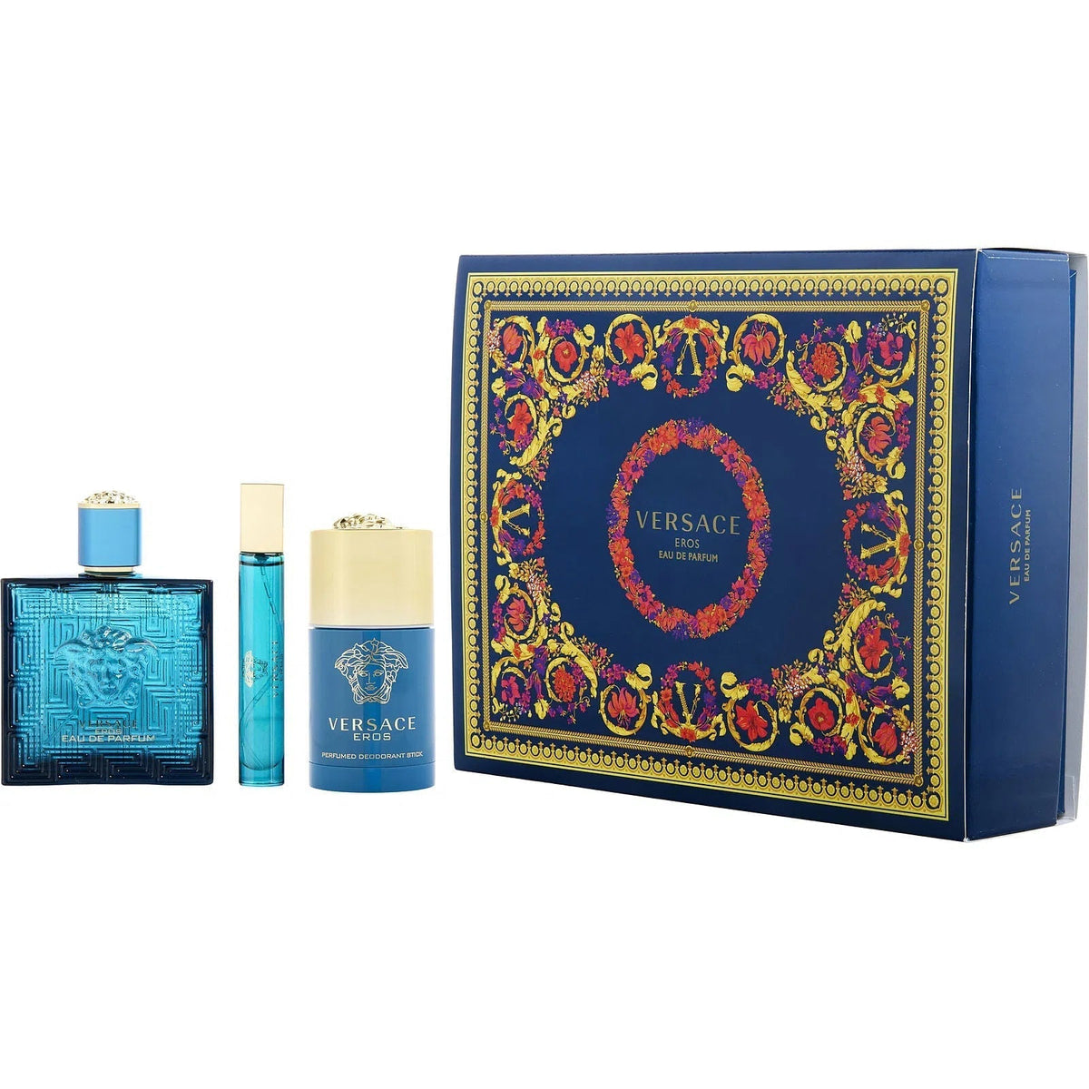 Estuche Versace Eros EDP (M) / 3 Pc SP 100 ml; SP 10 ml; DEO - 1 - Privé Perfumes Honduras