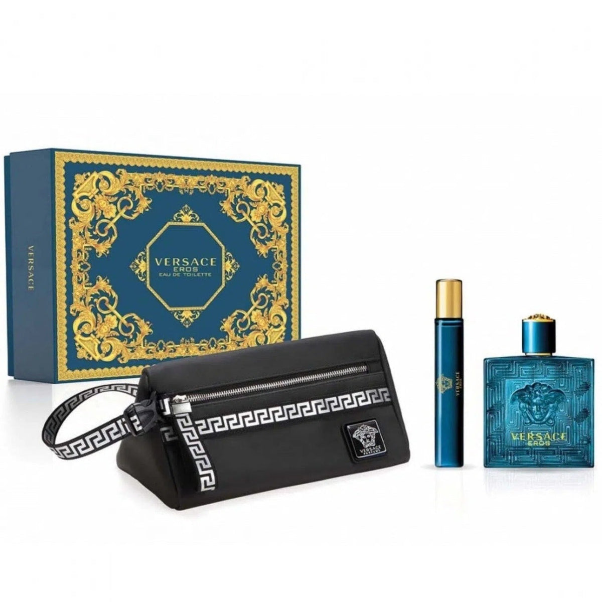Estuche Versace Eros EDP (M) / 3 Pc SP 100 ml; SP 10 ml; Pouch - 1 - Privé Perfumes Honduras