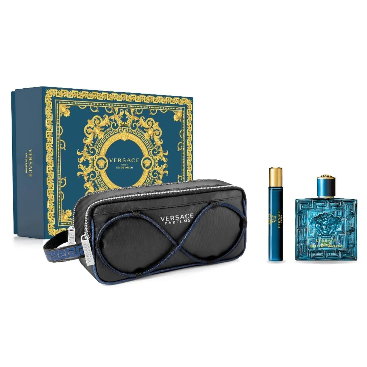 Estuche Versace Eros EDP (M) / 3 Pc SP 100 ml; SP 10 ml; Trousse - 2 - Privé Perfumes Honduras