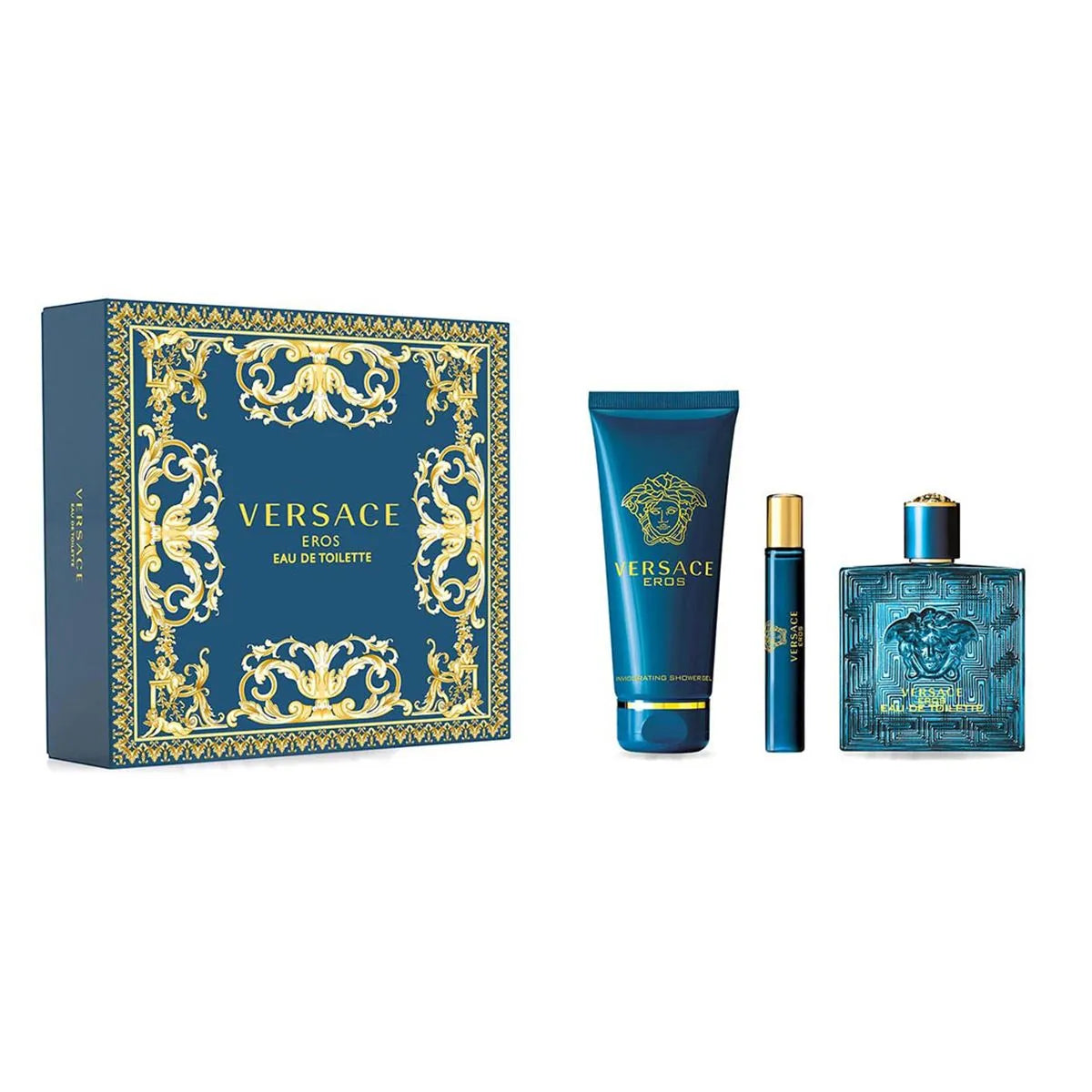Estuche Versace Eros EDT (M) / 3 Pc SP 100 ml; SG 150 ml; SP 10 ml - 2 - Privé Perfumes Honduras