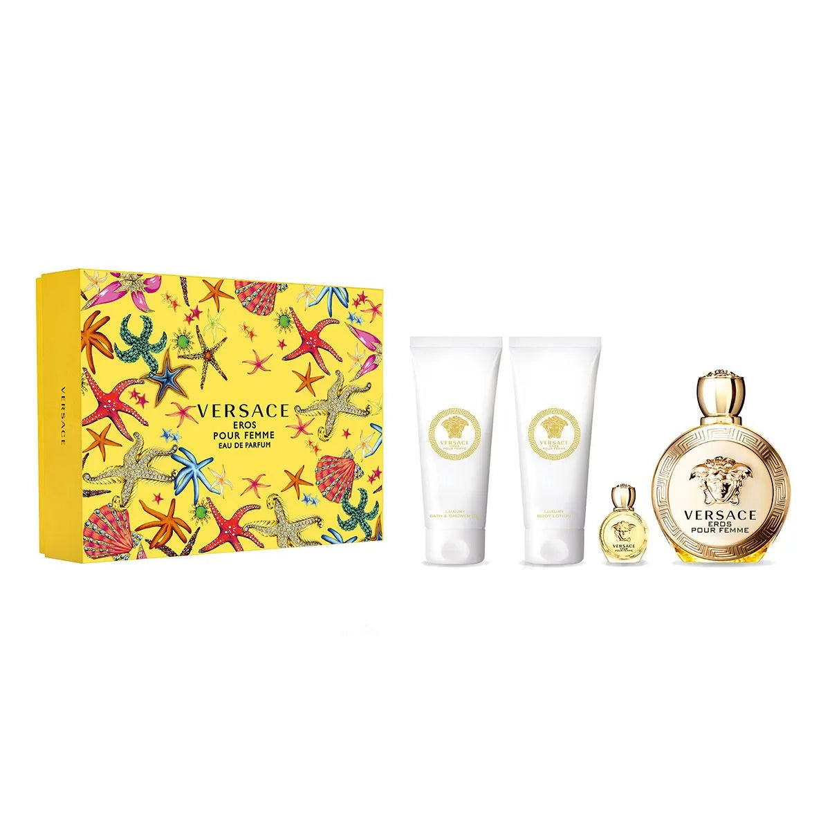 Estuche Versace Eros Pour Femme EDP (W) / 4 Pc SP 100 ml; BL 100 ml; BS 100 ml; SP 5 ml - 2 - Privé Perfumes Honduras